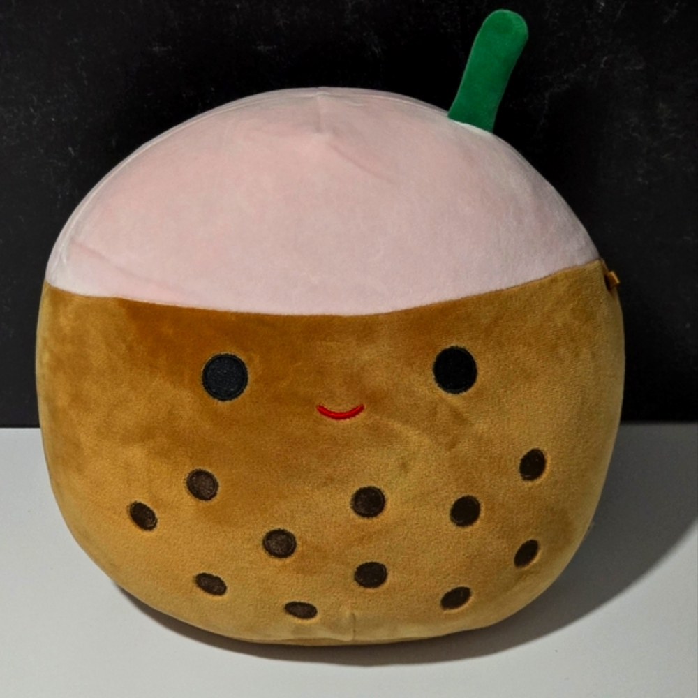 Squishmallows Bernice 7 Inch Boba Tea Pink Brown Green Plushy Toy